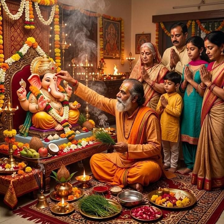 Pandit Ji Performing Ganesh Atharvashirsha Archana - Ganesh Puja & Havan in Bangalore