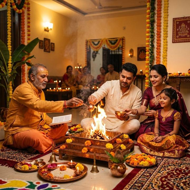 Vastu & Navgrah Havan Kund Fire Ritual - Griha Pravesh Puja in Bangalore