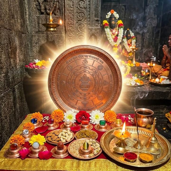 Navgrah Yantra Plate with Planetary Offerings - Navgrah Shanti Puja & Havan in Bangalore