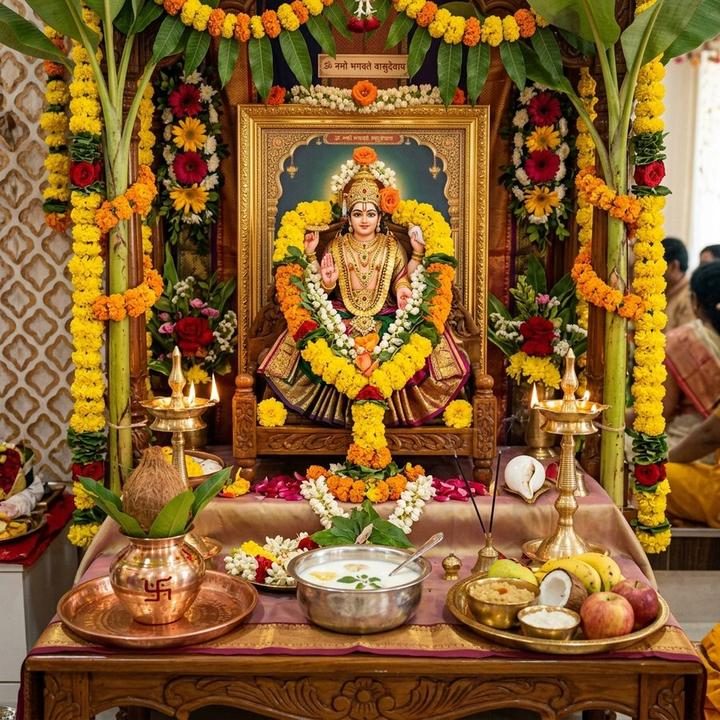 Divine Altar of Bhagwan Satyanarayan Swami - Satyanarayan Puja & Katha in Bangalore