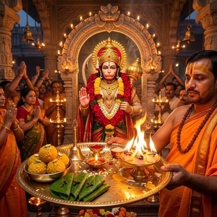 Grand Hanuman Maha Aarti with Boondi Laddoos - Sundarkand Path in Bangalore